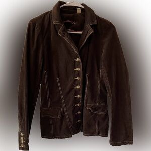 Caribbean Joe Brown Corduroy Jacket size Medium